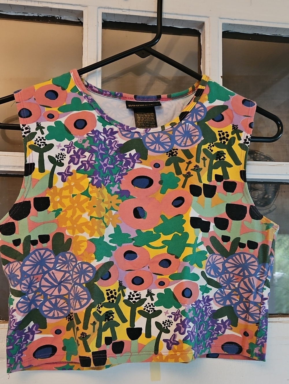 Nooworks Floral Highneck Cropped Tank
